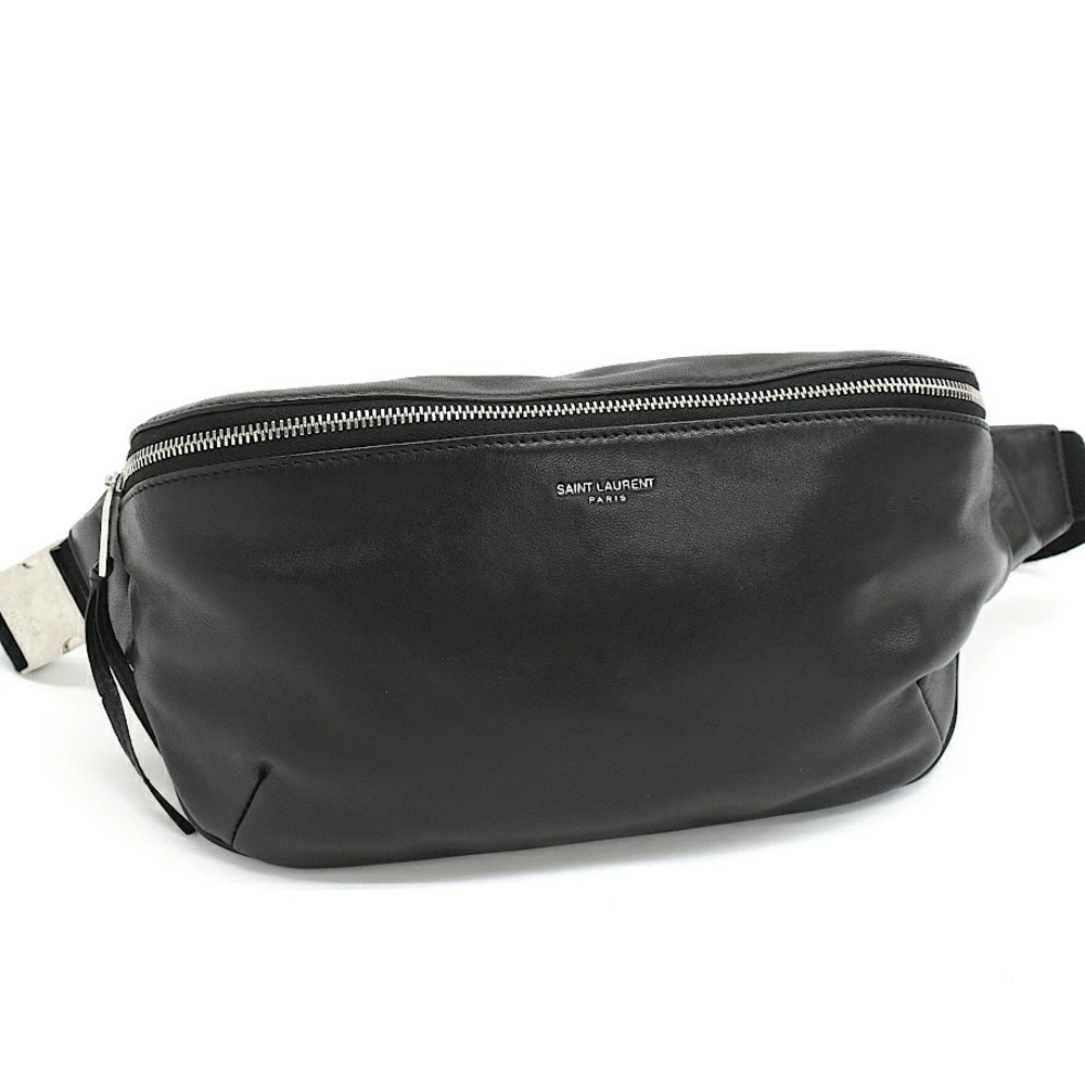 Saint Laurent Paris Belt Bag Body Leather Black